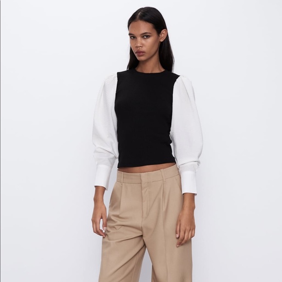 CONTRASTING TOP TRF - Picture 2 of 10